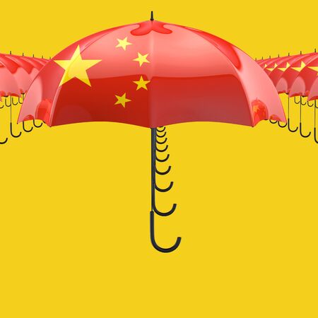 Umbrella concept - 3D Illustrationの写真素材