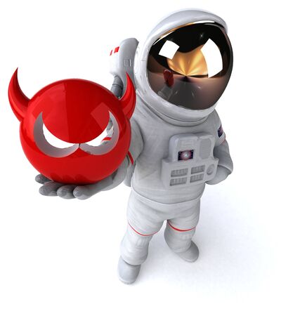 Fun astronaut - 3D Illustrationの写真素材