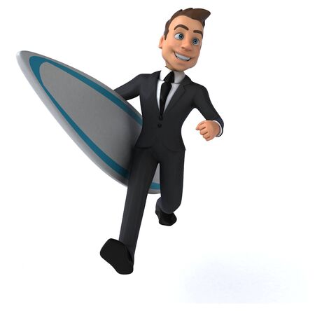 Fun 3D business character surfingの写真素材