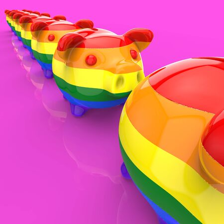 Piggy bank - 3D Illustrationの写真素材