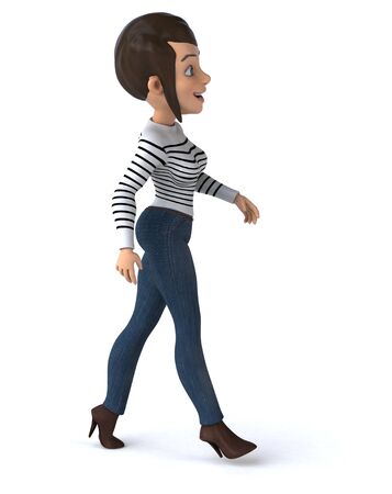 Fun 3D cartoon casual character womanの写真素材