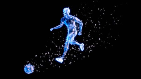 3D motion design of a football gameの写真素材