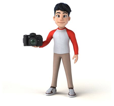 Fun 3D Asian teenager with a manga styleの写真素材
