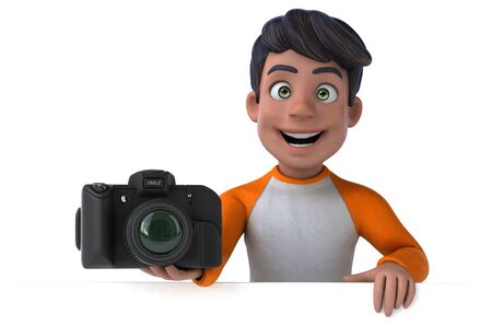 Fun 3D cartoon Asian teenagerの写真素材