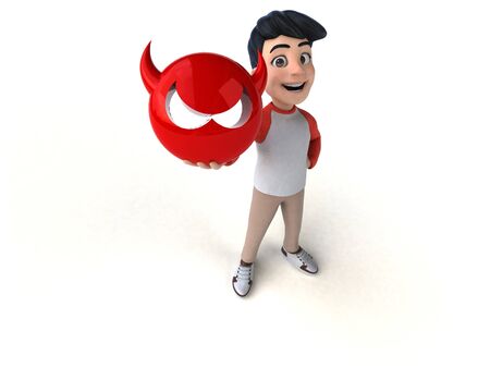 Fun 3D Asian teenager with a manga styleの写真素材