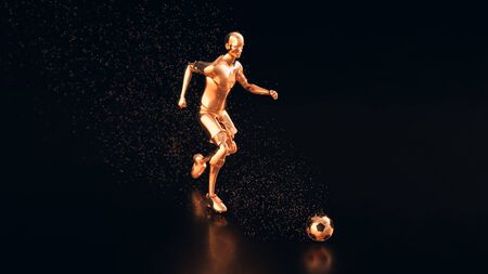 3D motion design of a football gameの写真素材
