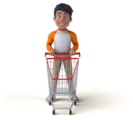 Fun 3D cartoon Asian teenagerの写真素材