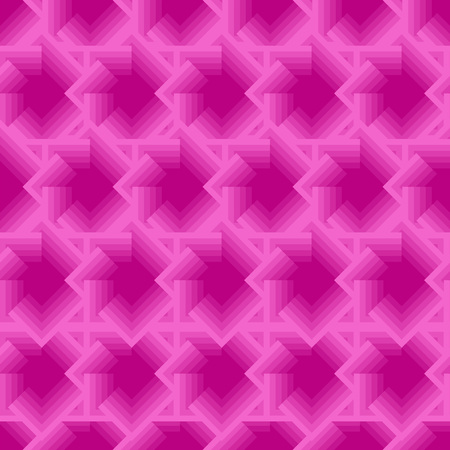 Pink seamless geometric pattern with squares, rhombuses.のイラスト素材