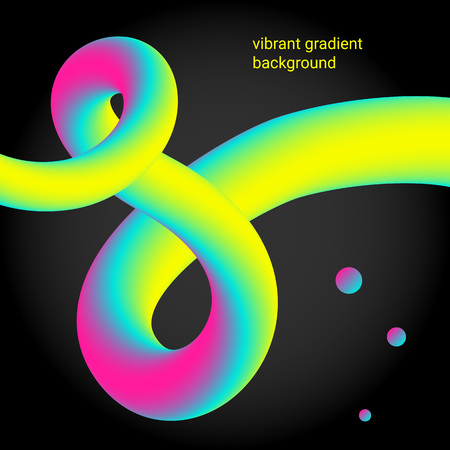 Abstract 3d multicolored shape. Artistic plastic colorful curve, line. Vibrant gradient curved stream.の写真素材