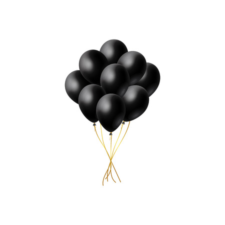3d shiny bunch of Helium Balloons floating in the air isolated on white backgroundの写真素材