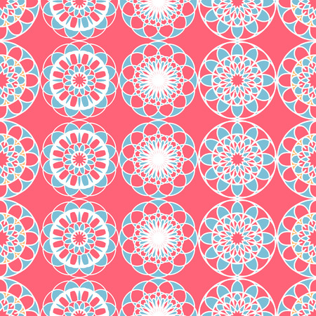 Vector illustration of seamless Islamic pattern with different ethnical ornaments. Traditional colorful design for cloths and paper. Template for national embroidery. Vector illustration EPS 10 file.のイラスト素材