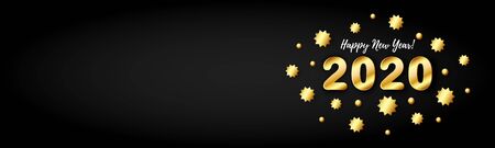 2020 hand written lettering with realistic Golden 3D Star.のイラスト素材