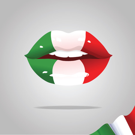 Lips with Italian flag.のイラスト素材