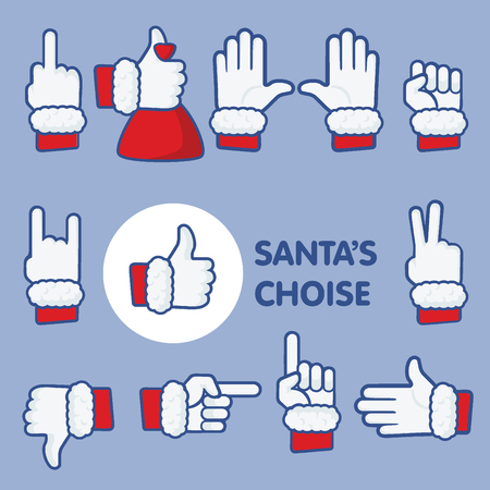 Santa's choice christmas thumbs up icon set.のイラスト素材