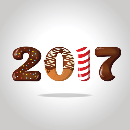 2017 sweet candy digits.のイラスト素材