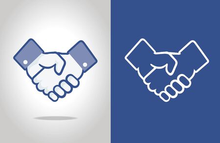 Set of thumb up icons. Handshake.のイラスト素材