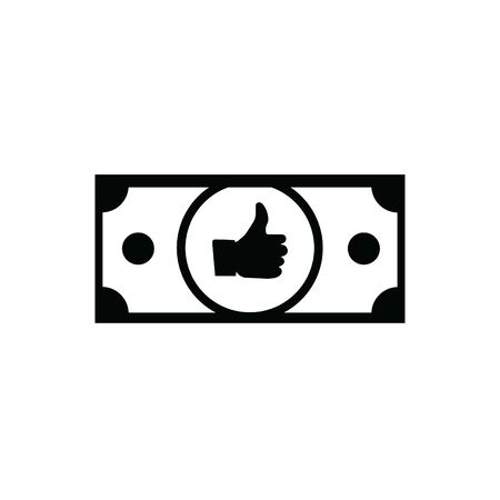 Thumbs Up Money. Black and white.のイラスト素材