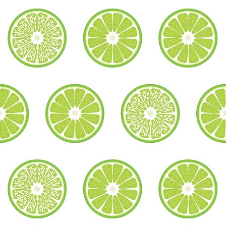 Orange slice vector illustration. Vector seamless background of citrus fruits: lime, mandarin, grapefruit and orange slices.のイラスト素材