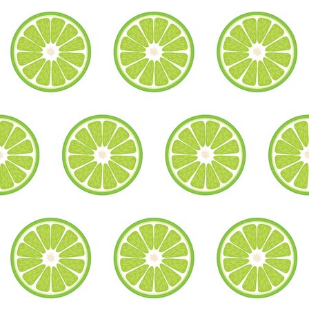 Orange slice vector illustration. Vector seamless background of citrus fruits: lime, mandarin, grapefruit and orange slices.のイラスト素材