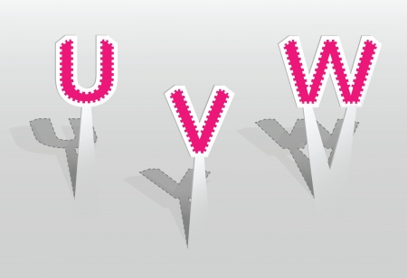 illustration of UVW lettersのイラスト素材