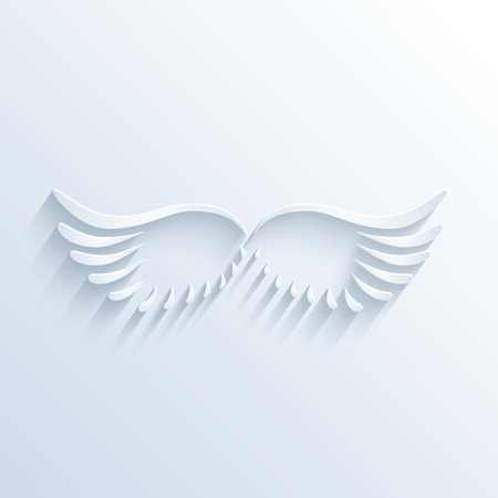Vector illustration of wings sign with shadowのイラスト素材