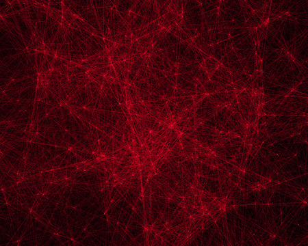 Abstract digital background with red cybernetic particlesの写真素材