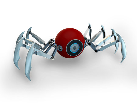 3d model of robot spider. Perspective view.