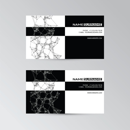 Vector contrast template of business cards with abstract elementsのイラスト素材