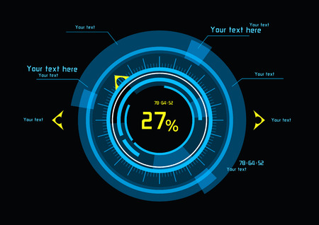 Futuristic blue and yellow vector elementsのイラスト素材