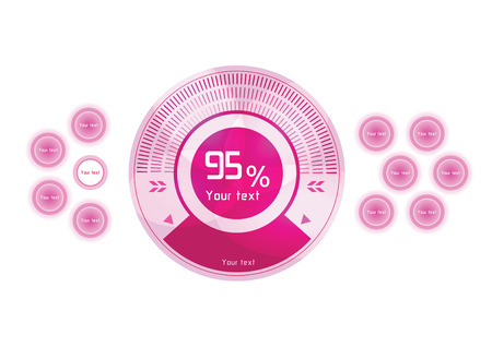 Futuristic pink vector design elements on white backgroundのイラスト素材