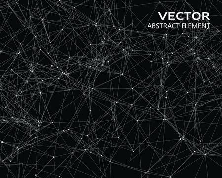 Abstract vector digital background with white geometric particlesのイラスト素材