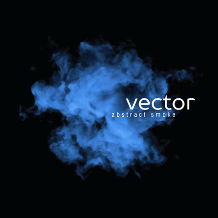 Vector illustration of blue smoke on black. Use it as an element of background in your design.のイラスト素材