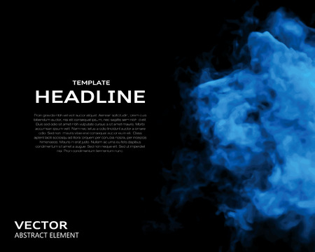 Vector illustration of smoke elements on black. Use it as a background in your design projects.のイラスト素材