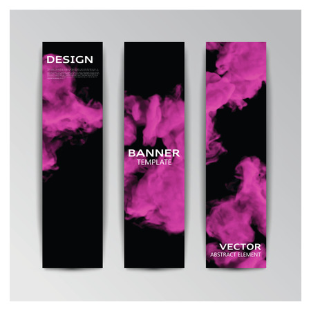 Vector template of banner with abstract smoky shapesのイラスト素材