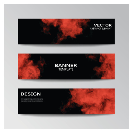 Vector template of banner with abstract smoky shapesのイラスト素材