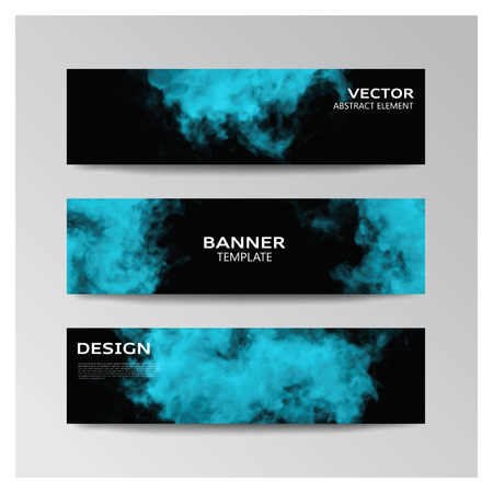 Vector template of banner with abstract smoky shapesのイラスト素材
