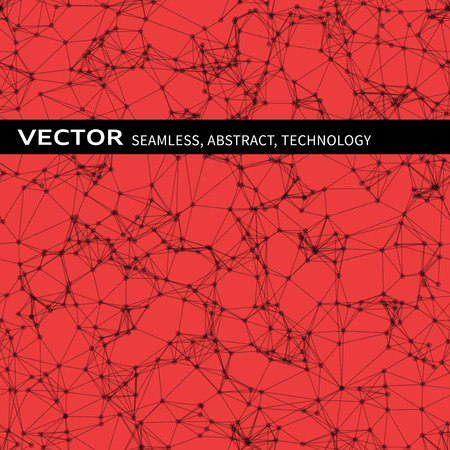 Vector seamless abstract pattern with black particles on red backgroundのイラスト素材