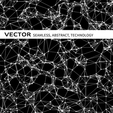 Vector seamless abstract pattern with white particles on black backgroundのイラスト素材