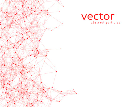 Vector red abstract particles on white backgroundのイラスト素材