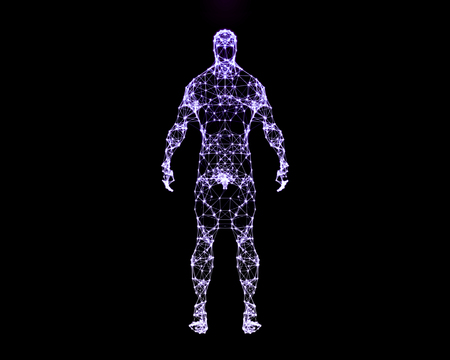 Abstract digital illustration of human body. Back view.の写真素材