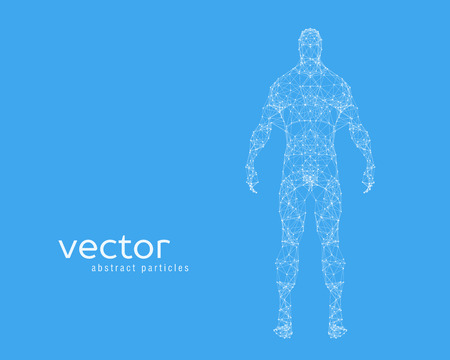 Abstract vector illustration of human body on blue backgroundのイラスト素材