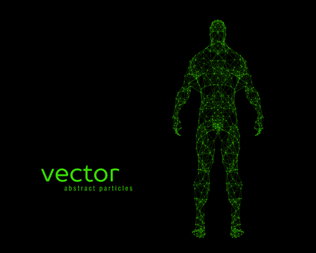 Abstract vector illustration of human body on black backgroundのイラスト素材