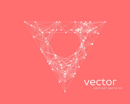 Abstract vector illustration of triangle on pink backgroundのイラスト素材
