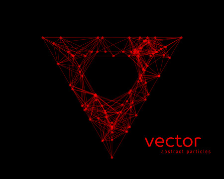 Abstract vector illustration of cube on black backgroundのイラスト素材