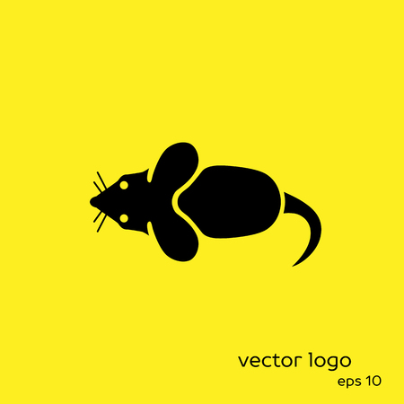 Vector illustration of mouse on yellow background. EPS 10.のイラスト素材