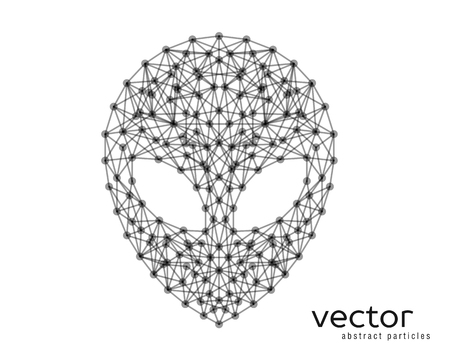 Abstract vector illustration of alien head on white background.のイラスト素材