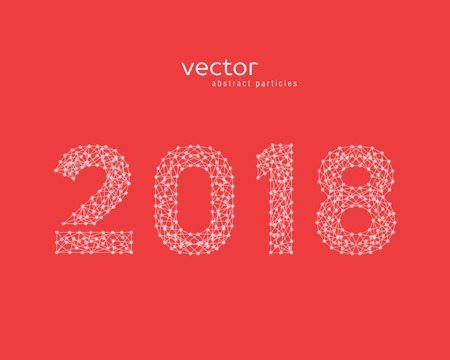 Abstract vactor illustration of number 2018.のイラスト素材