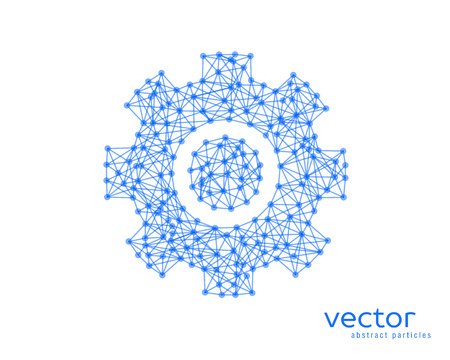 Abstract vector illustration of gear sign on white background.のイラスト素材