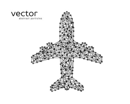 Abstract vector illustration of plane on white background.のイラスト素材