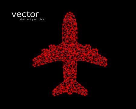 Abstract vector illustration of plane on black background.のイラスト素材